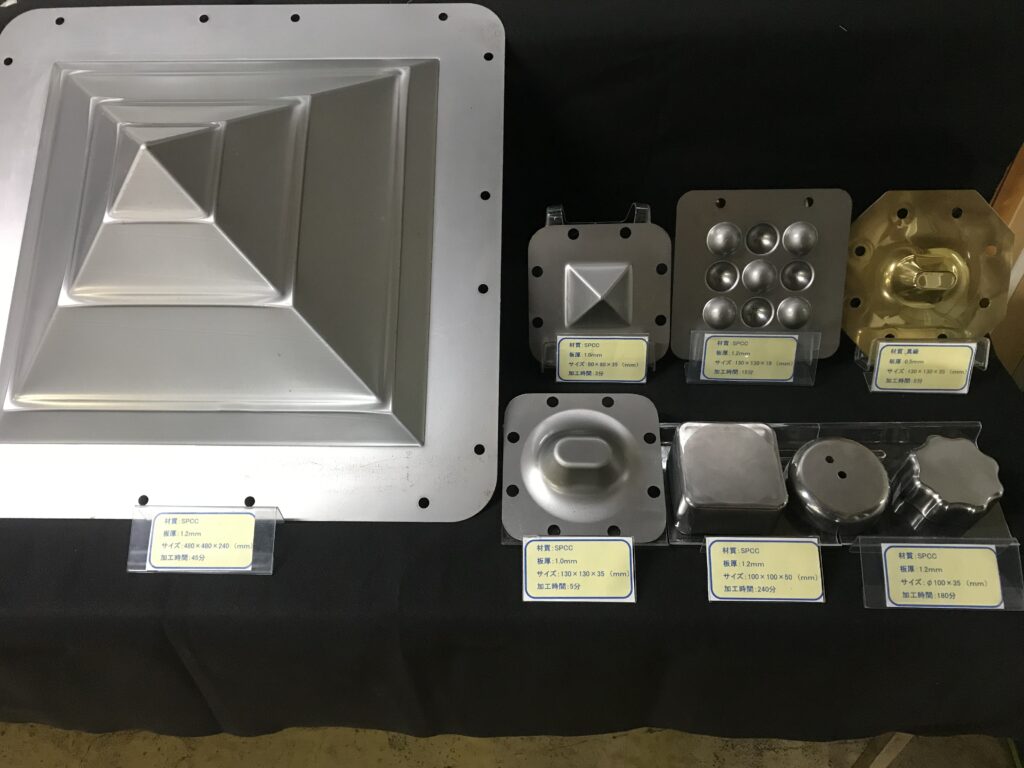 Various sheet metal parts of different shapes formed by incremental forming without dedicated tooling